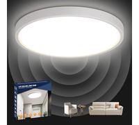Letlit Lampe Detecteur de Mouvement, 24W 2400LM Plafonnier LED Capteur de Lumière - Temps de Detection Reglable: 30s/120s/180s, IP54 Luminaire Salle de Bain pour Couloir Escalier Balcon Cuisine 30cm