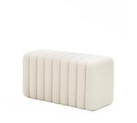 Leto - Banc rembourré en tissu bouclette L79cm - Blanc