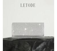 LETODE Pochette enveloppe élégante et brillante, portefeuille de soirée pour femmes pour mariage avec chaîne métallique amovible, convient pour les mariages et les fêtes, sac à main multifonctionnel,