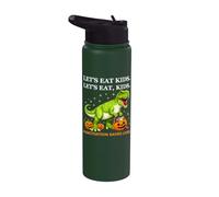 Let's Eat Kids Funny Ponctuation effrayant T-Rex Halloween Stainless Steel Insulated Water Bottle