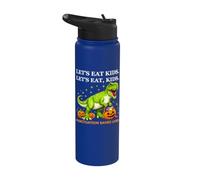 Let's Eat Kids Funny Ponctuation effrayant T-Rex Halloween Stainless Steel Insulated Water Bottle