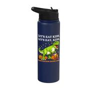 Let's Eat Kids Funny Ponctuation effrayant T-Rex Halloween Stainless Steel Insulated Water Bottle
