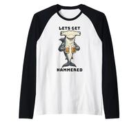 Lets Get Hammerhead Shark Pun de bière Manche Raglan