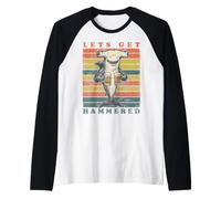 Lets Get Hammerhead Shark Pun de bière Manche Raglan