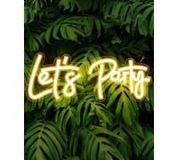 Lets Party Neon Enseigne Lumineuse LED Sign pour Décoration de Fêtes Anniversaire Mariage