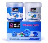 LET'S RESIN Mastic en silicone - 0,5 kg - 40 A - Non toxique, solide et flexible - Rapport de mélange 1:1 facile pour moules en silicone réutilisables, moules en résine, savon