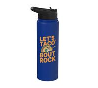 Lets Taco Bout Rock Guitarist Drôle Rock n Roll Stainless Steel Insulated Water Bottle