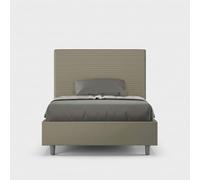 Letto con rete imbottito 120x200 similpelle cappuccino Focus