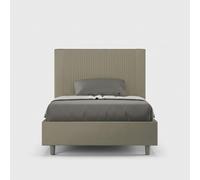 Letto con rete imbottito 120x200 similpelle cappuccino Goya