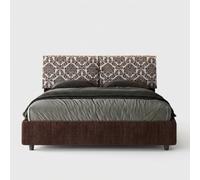 Letto con rete imbottito 160x190 tessuto Agata 4 bordeaux Mados