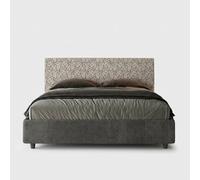Letto con rete imbottito 160x190 tessuto Era 02 grigio Arla