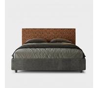 Letto con rete imbottito 160x190 tessuto Era 04 arancio Arla