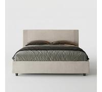 Letto con rete imbottito 160x190 tessuto Labirinto 01 bianco Rosal