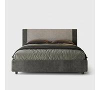 Letto con rete imbottito 160x190 tessuto Labirinto 02 grigio Rosal