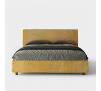 Letto con rete imbottito 160x190 tessuto Labirinto 06 giallo Rosal
