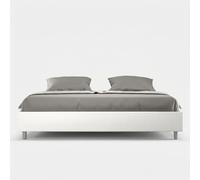 Letto con rete imbottito 180x200 similpelle bianco Azelia