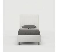 Letto con rete imbottito 80x190 similpelle bianco Sunny