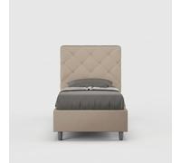 Letto con rete imbottito 80x190 similpelle tortora Priya