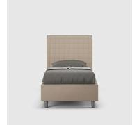 Letto con rete imbottito 80x190 similpelle tortora Sunny