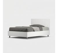 Letto contenitore 120x200 testata dritta bianco frassino Demas