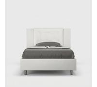 Letto contenitore imbottito 120x200 similpelle bianco Annalisa
