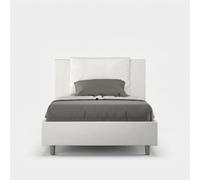 Letto contenitore imbottito 120x200 similpelle bianco Antea
