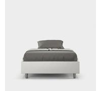 Letto contenitore imbottito 120x200 similpelle bianco Azelia