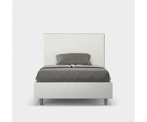Letto contenitore imbottito 120x200 similpelle bianco Focus
