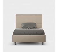 Letto contenitore imbottito 120x200 similpelle tortora Focus