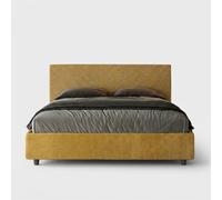 Letto contenitore imbottito 160x190 tessuto Era 06 giallo Arla