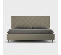 Letto contenitore imbottito 180x200 similpelle cappuccino Priya