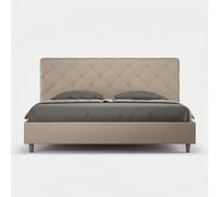 Letto contenitore imbottito 180x200 similpelle tortora Priya