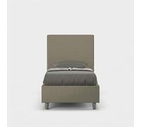Letto contenitore imbottito 80x190 similpelle cappuccino Focus