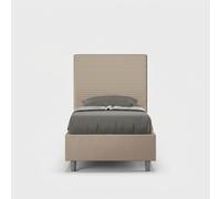 Letto contenitore imbottito 80x190 similpelle tortora Focus