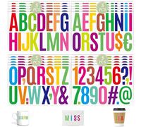 Lettre Autocollantes Alphabet Autocollant Lettres Stickers Gommettes Autocollante Numéros Adhesives pour Signes Fenêtre Porte Voitures Adresse(Couleur, 3 Pouce)