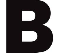Lettre B Noir Sur Fond Blanc (20x18.2cm) - Sticker/Autocollant