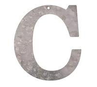 Lettre C en métal galvanisé Hauteur 12 cm Alphabet - Initiales