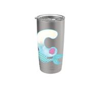 Lettre C motif sirène alphabet graphique Gobelet isotherme en acier inoxydable double paroi