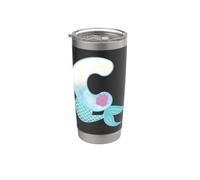Lettre C motif sirène alphabet graphique Gobelet isotherme en acier inoxydable double paroi