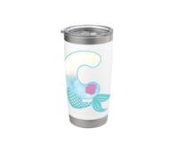 Lettre C motif sirène alphabet graphique Gobelet isotherme en acier inoxydable double paroi