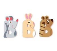 Lettre décorative 'B' en bois Animaux Amusants 6cm Scratch® - Lettre