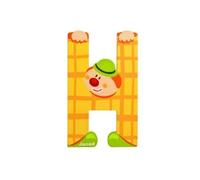 Lettre Décorative Clown En Bois : H