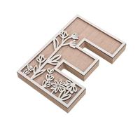 Lettre Décorative en Bois E pour Mur 4, 96x3, 31 Pouces | Beige, Gravure Bois, Légère et Prête à Exposer, Style Élégant pour Mariage et Espaces D’étude