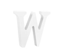 Lettre Décorative en Bois W 8cm, Blanche, pour Maison | Peut Tenir Table ou Se Fixer au Mur, Style Simple et Rustique, pour Chambre Bébé et Fête de Mariage