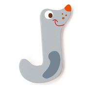 Lettre décorative 'J' en bois Animaux Amusants 6cm Scratch® - Lettre