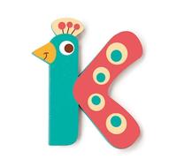 Lettre décorative 'K' en bois Animaux Amusants 6cm Scratch® - Lettre