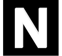 Lettre décorative majuscule «N» en verre acrylique blanc, 25 cm, épaisseur 4 mm, ADZIF.BIZ