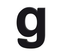 Lettre décorative minuscule «G» en verre acrylique noir, 10 cm, épaisseur 4 mm, ADZIF.BIZ