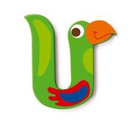 Lettre décorative 'U' en bois Animaux Amusants 6cm Scratch® - Lettre