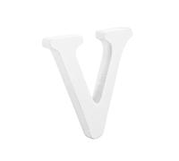 Lettre Décorative V en Bois 8cm Blanche pour Maison | Style Simple, Rustique et Élégant, à Fixer au Mur, pour Anniversaire et Mariage